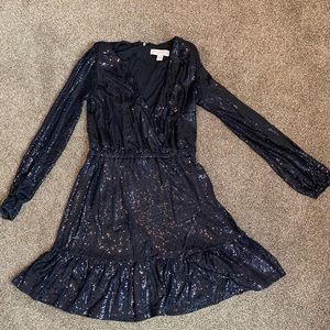 Michael Kors Dot Sequin Wrap Dress SZ S